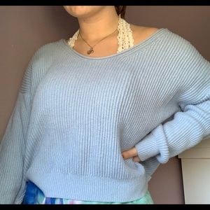 Blue knit A&F sweater